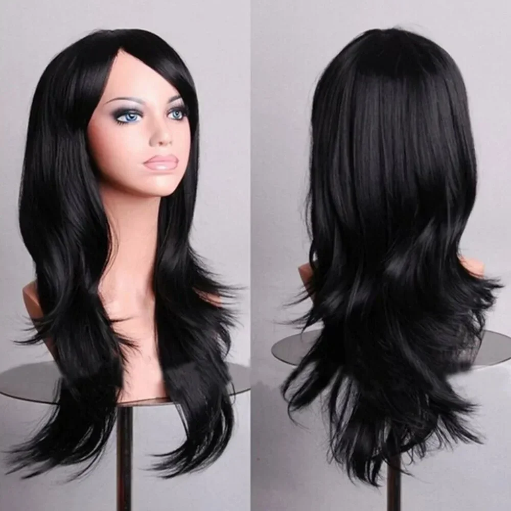 2/$30 NEW Long Layered Black Wig with Bangs Role CosPlay Dress Up Halloween